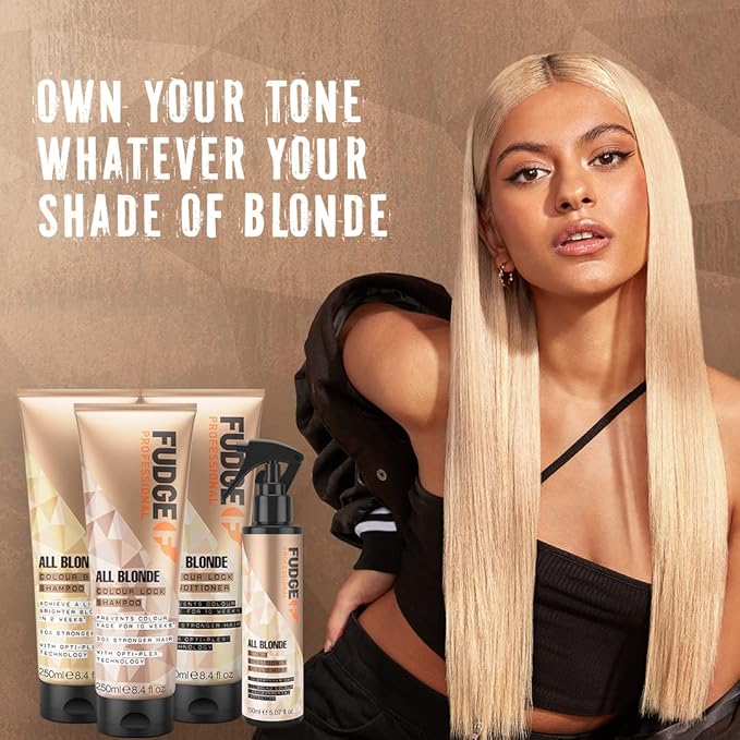 Fudge Professional All Blonde Colour Lock Conditioner Bulk Size Blonde Colour Protection Bond Repair Technology 1 Litre