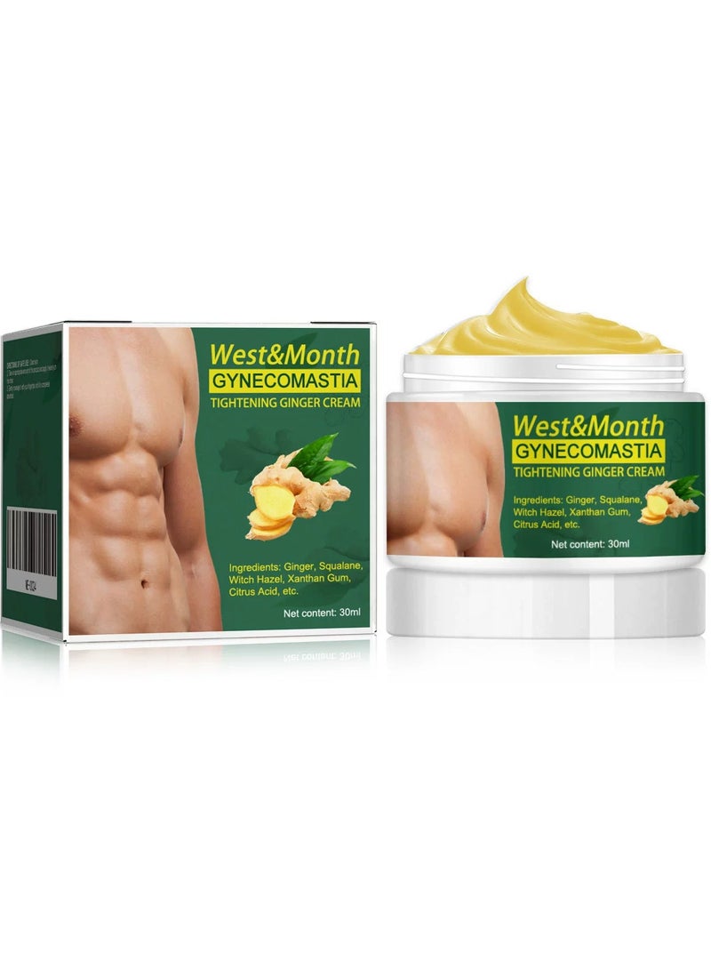 West&Month Gynecomastia Tightening Ginger Cream, 30ml Ginger Cream for Men, Effectively Shrinks and Tightens Men's Chest, Skin Tightening Cream Body Gel for Men - Image 1