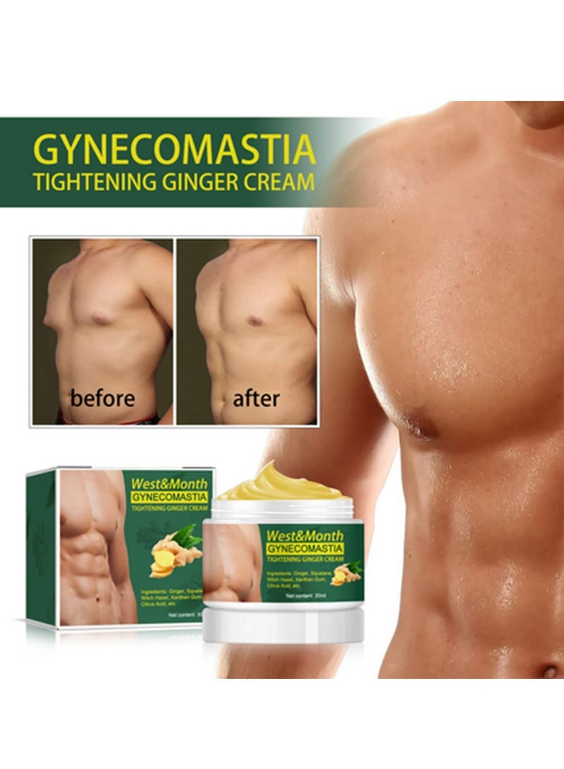 West&Month Gynecomastia Tightening Ginger Cream, 30ml Ginger Cream for Men, Effectively Shrinks and Tightens Men's Chest, Skin Tightening Cream Body Gel for Men - Image 2