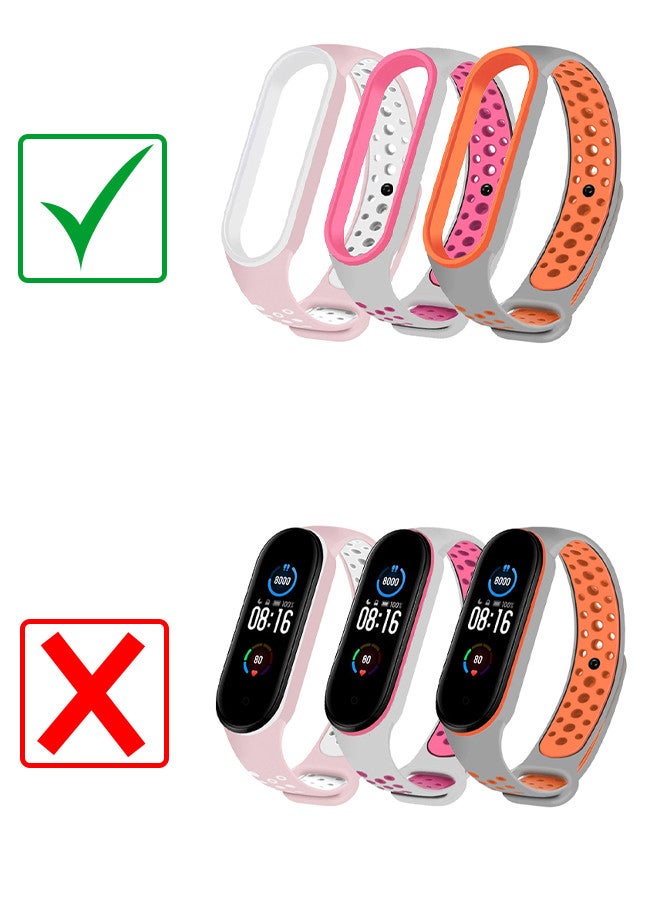 [for Xiaomi Mi Band 5/Mi Band 6] Strap Wristbands Colorful Bracelet for Women Men Silicone Replacement Bands - Image 3
