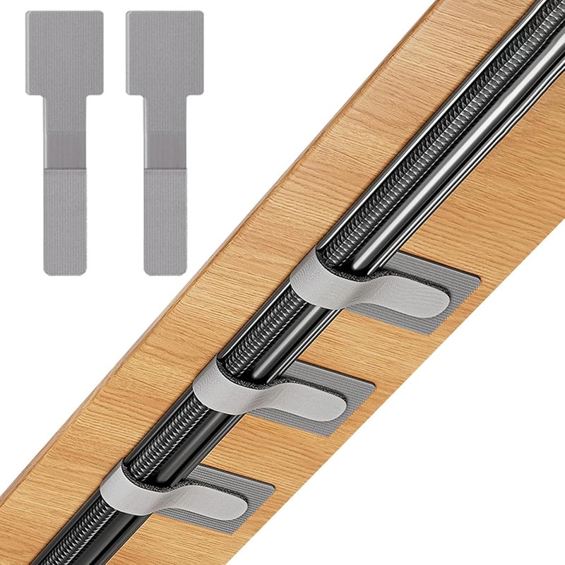 Sereficy Cable Management Under Desk, Hook and Loop Cable Straps, 80PCS Self Adhesive Cable Ties, Reusable Wire Organizers for Cords, Adjustable Cable Clips, Home Office Essentials, Gray - Image 1