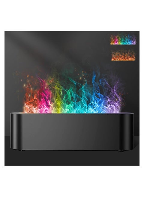 Colorful Flame Fire Diffuser Humidifier, 7 Colors Changing Oil Diffuser, Ultra-Quiet Aroma Essential Oils Aromatherapy Diffusers for Home, Office, A Large Room Yoga, A Bedroom(Waterless Auto Off)