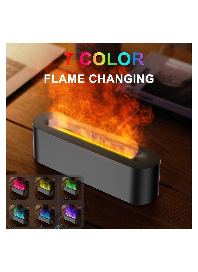 Colorful Flame Fire Diffuser Humidifier, 7 Colors Changing Oil Diffuser, Ultra-Quiet Aroma Essential Oils Aromatherapy Diffusers for Home, Office, A Large Room Yoga, A Bedroom(Waterless Auto Off)