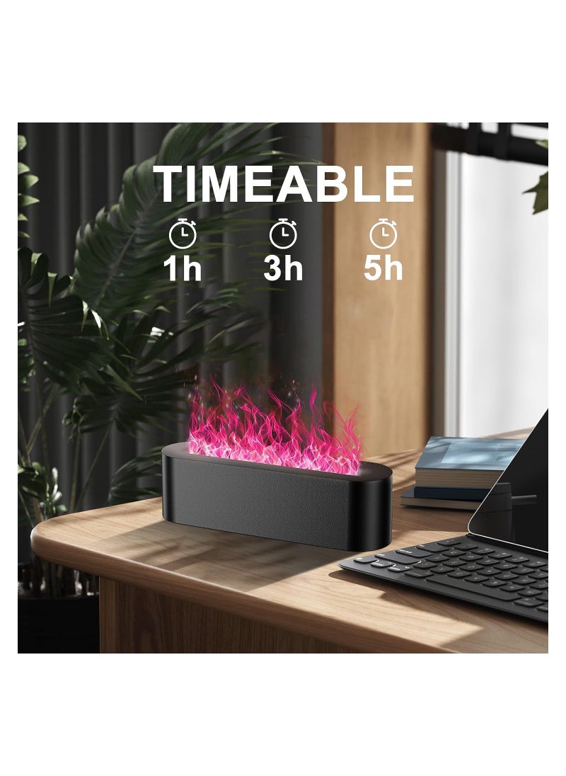 Colorful Flame Fire Diffuser Humidifier, 7 Colors Changing Oil Diffuser, Ultra-Quiet Aroma Essential Oils Aromatherapy Diffusers for Home, Office, A Large Room Yoga, A Bedroom(Waterless Auto Off)