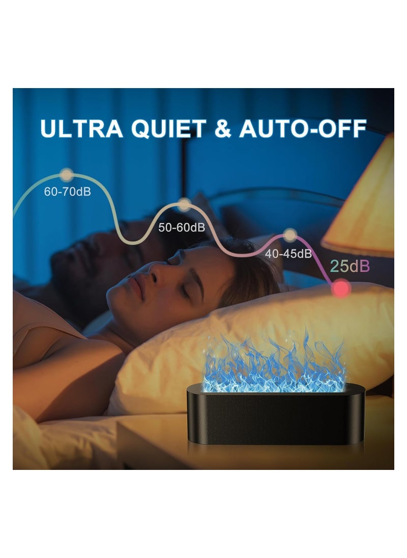 Colorful Flame Fire Diffuser Humidifier, 7 Colors Changing Oil Diffuser, Ultra-Quiet Aroma Essential Oils Aromatherapy Diffusers for Home, Office, A Large Room Yoga, A Bedroom(Waterless Auto Off)