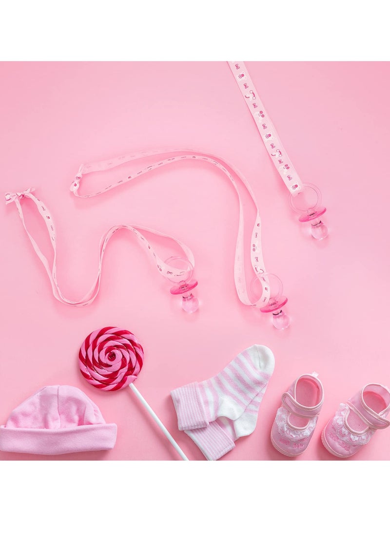 Excefore - Baby Gender Reveal Supplies, 24 Pcs Baby Pacifiers Necklace, Acrylic Baby Pacifier Party Favors, Baby Shower Cute Baby Shower Decorations Charms Table Scatter (Pink, Blue) - Image 1
