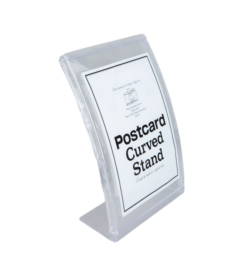 Daiso Postcard Curve Stand, 11.7 x 15.6 x 6.7 cm, Curved Display Holder for Postcards, Photos, Cards, Menus & Tabletop Presentation - Image 2