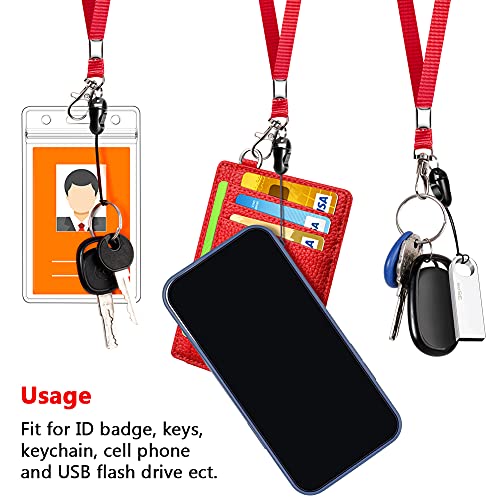 UpUGo 6 Pack Neck Lanyard with ID Badge Holder, Office Strap Lanyards, Stainless Metal Swivel Hook for Name Tag, Badge Holders, Keychains, Card, Multi-Color - Image 3