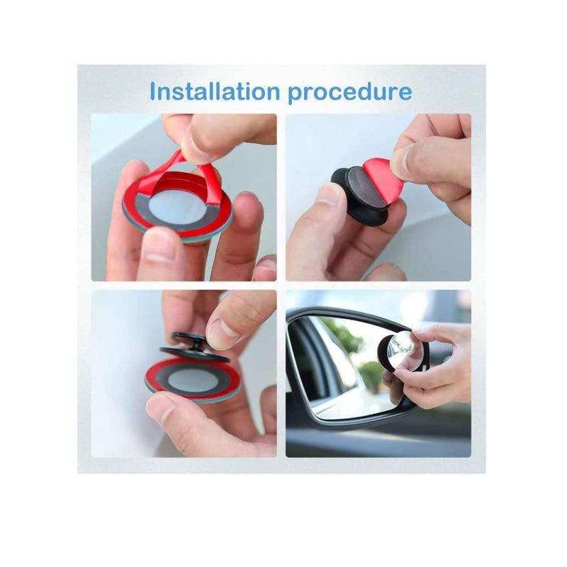 Zikra 2 PCS Blind Spot Mirror, 360 Degree Adjustabe Round HD Glass, 2" Round HD Glass Convex Rear View Mirror, for any Car, Van, Suv and Trucks - Image 5