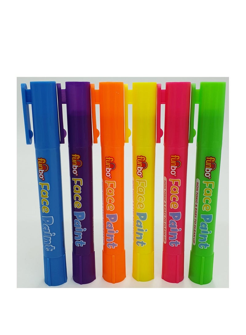Funbo 6-Piece Face Paint Set Neon Colours - Image 2