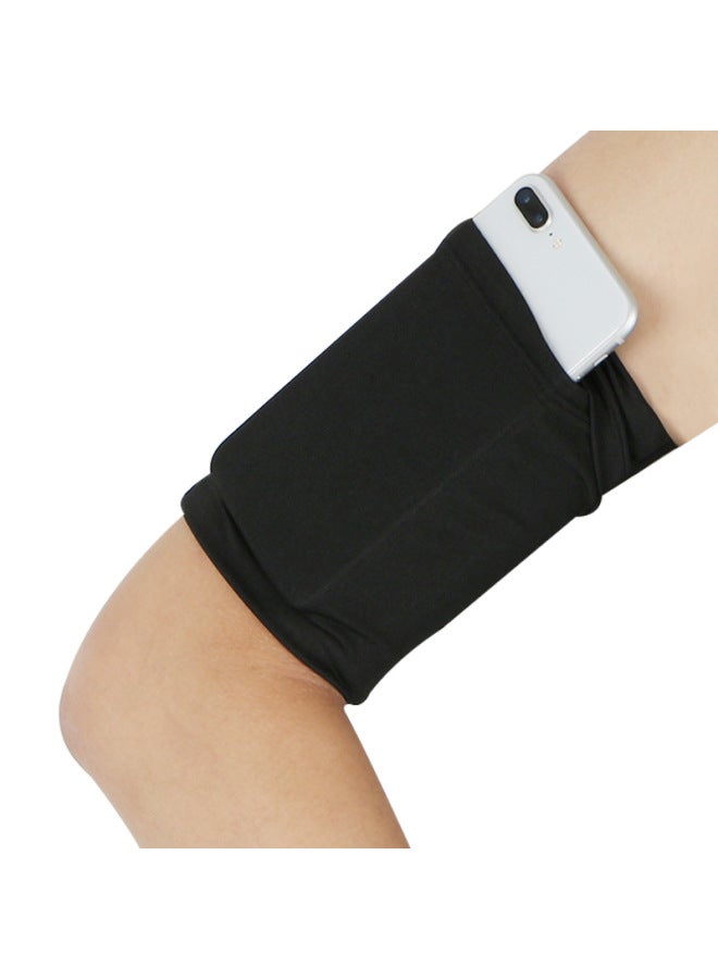 Generic Outdoor Fitness Arm Bag Sports Elastic Arm Band Running Phone Bag Cycling Sleeve Breathable Handbag-Color:Grey - Image 2