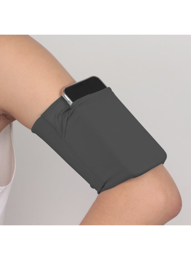 Generic Outdoor Fitness Arm Bag Sports Elastic Arm Band Running Phone Bag Cycling Sleeve Breathable Handbag-Color:Grey - Image 1