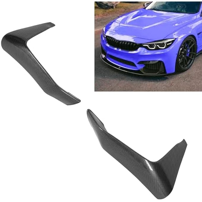 Brilluxa Front Bumper Splitter, Lip Spoiler Air Dam 2Pcs Compatible with BMW F80 F82 F83 M3 M4, Front Lip Splitter Kit (Carbon Fiber Style) - Image 4