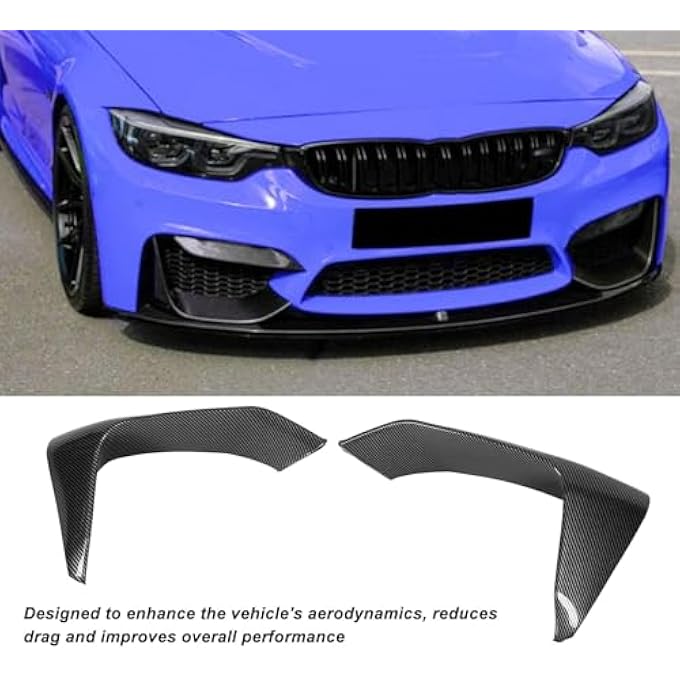 Brilluxa Front Bumper Splitter, Lip Spoiler Air Dam 2Pcs Compatible with BMW F80 F82 F83 M3 M4, Front Lip Splitter Kit (Carbon Fiber Style) - Image 3