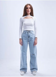 High-Waist Light Wash Ripped Straight Wide Leg Jeans. - pzsku/Z410CD72F73013D4C97A0Z/45/_/1721562650/0b961e65-a0ca-42e2-a51f-d18d62d150d3