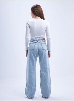 High-Waist Light Wash Ripped Straight Wide Leg Jeans. - pzsku/Z410CD72F73013D4C97A0Z/45/_/1721562651/d2fdd1c7-29fe-42b3-a4bb-beb1c7aef12e