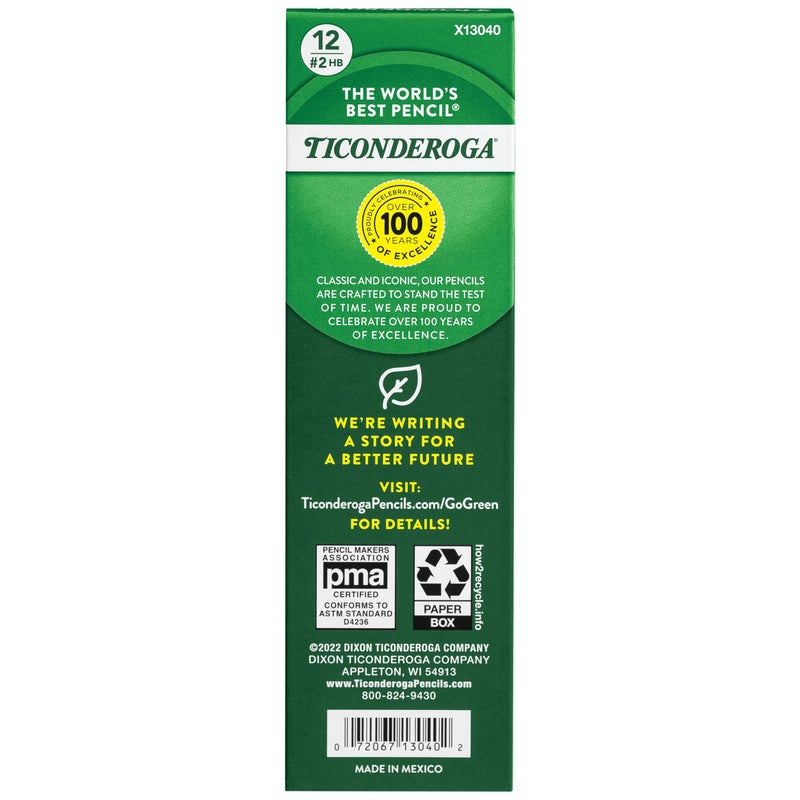 TICONDEROGA Laddie Pencils, Wood-Cased #2 HB Soft without Eraser, Yellow, 12-Pack (13040) - Image 2