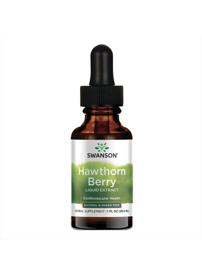 SWANSON Hawthorn Berry Leaf & Flower Liquid Extract (Alcohol-Free) 1 fl Ounce (29.6 ml) Liquid - Image 1