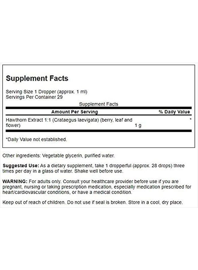 SWANSON Hawthorn Berry Leaf & Flower Liquid Extract (Alcohol-Free) 1 fl Ounce (29.6 ml) Liquid - Image 2