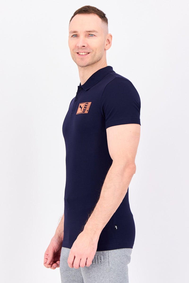 PUMA قميص بولو قصير الأكمام للرجال، رياضي، خارجي، لون كحلي - Image 2