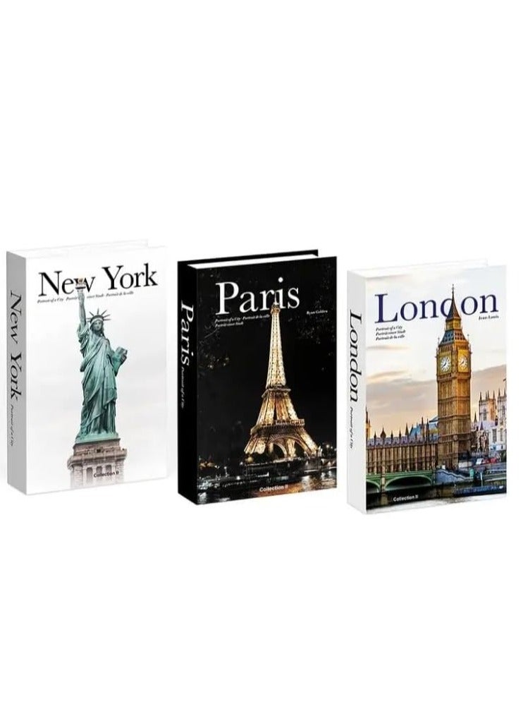 دان كولين الكتب الزخرفية ، لتزيين طاولة الشاي ، 3 كتب مزيفة ، لعلم الجماليات لتزيين الغرف ، لتزيين المنزل ، لتزيين الكتب المكدسة - رف الكتب ، قنوات الدخول ، وحدة التحكم ، ديكور الموقد - Image 1