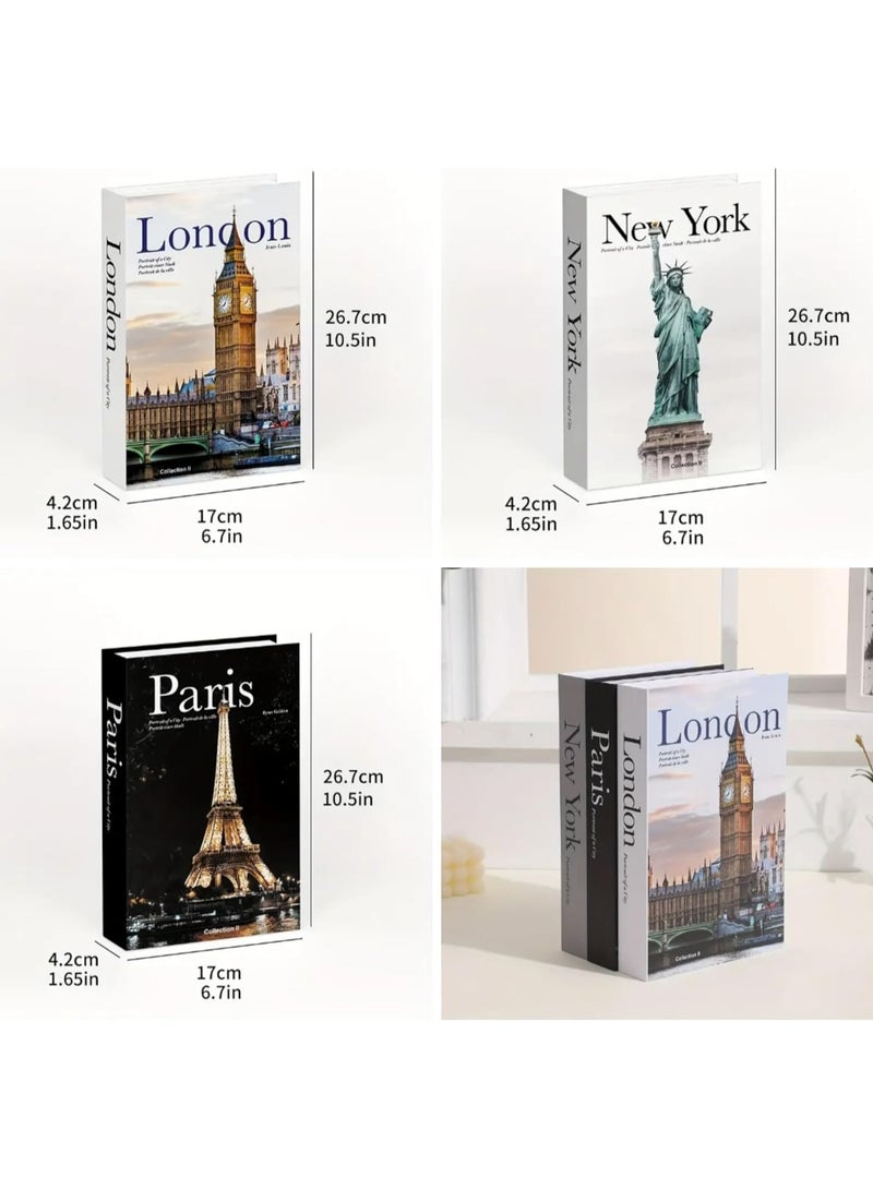 دان كولين الكتب الزخرفية ، لتزيين طاولة الشاي ، 3 كتب مزيفة ، لعلم الجماليات لتزيين الغرف ، لتزيين المنزل ، لتزيين الكتب المكدسة - رف الكتب ، قنوات الدخول ، وحدة التحكم ، ديكور الموقد - Image 3