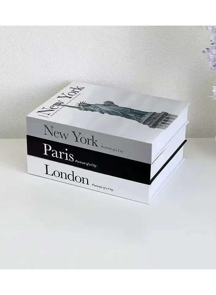 دان كولين الكتب الزخرفية ، لتزيين طاولة الشاي ، 3 كتب مزيفة ، لعلم الجماليات لتزيين الغرف ، لتزيين المنزل ، لتزيين الكتب المكدسة - رف الكتب ، قنوات الدخول ، وحدة التحكم ، ديكور الموقد - Image 4