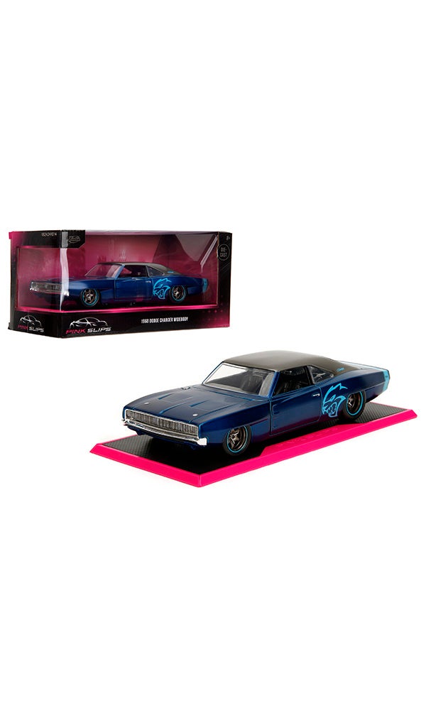 JADA Pink Slips 1:24 - 1968 Dodge Charger, Die-Cast Car with Base, Toys for Kids and Adults - Image 1