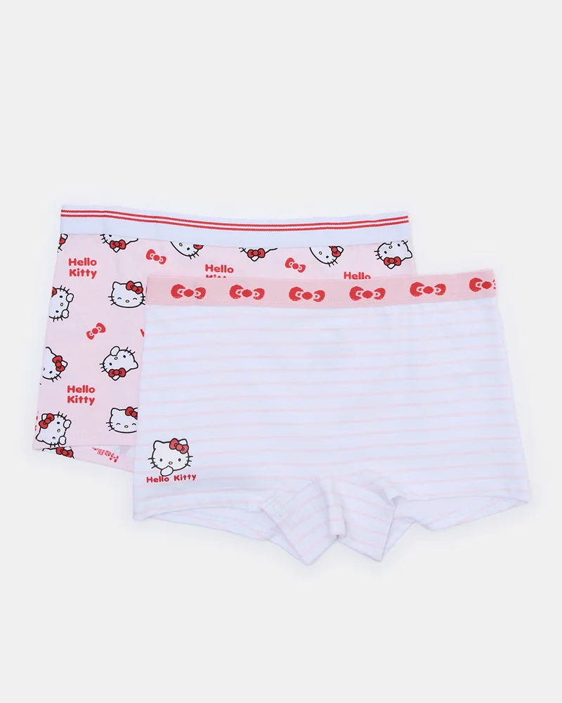 Redtag Senior Girls Hello Kitty Printed Cotton Briefs – 2 Pack