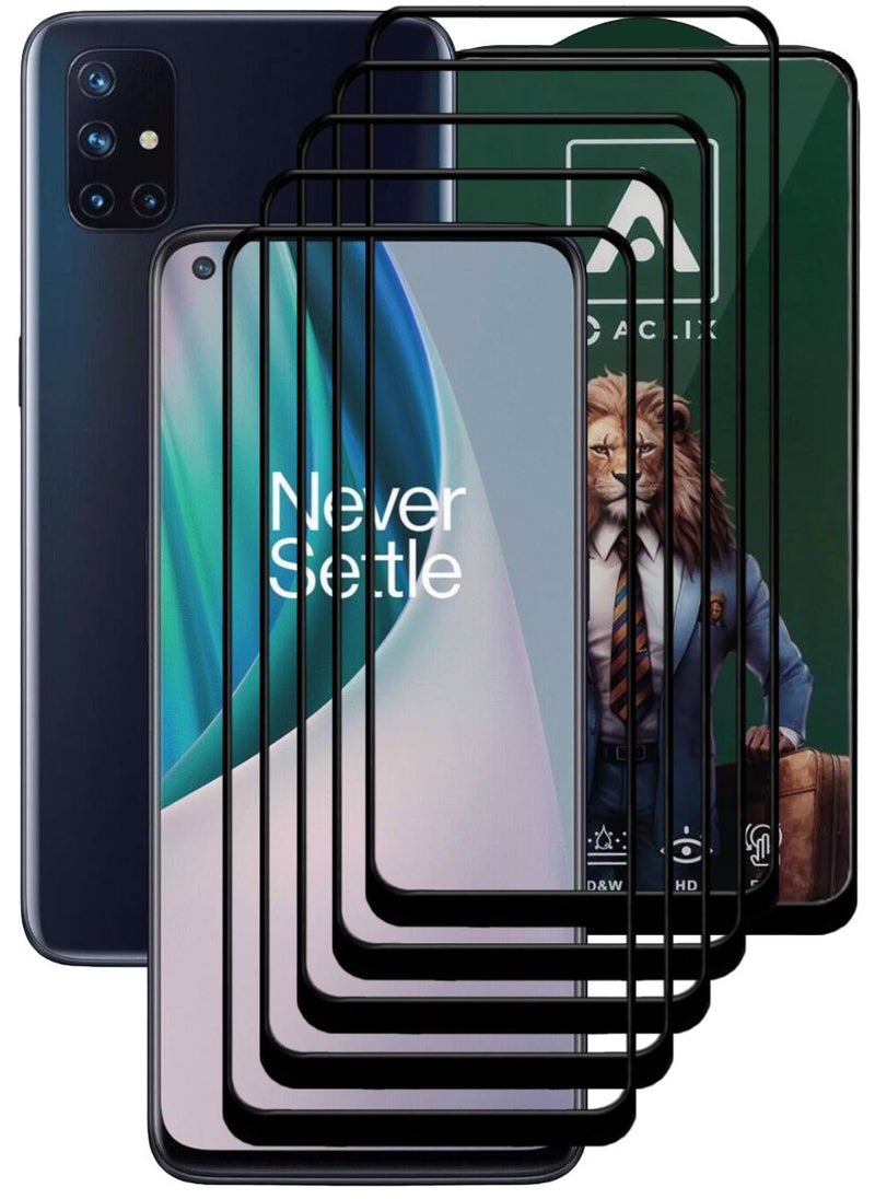ACLIX 5 Pieces Antistatic ESD Dustproof Premium Quality High Definition Tempered Glass Screen Protector Designed For OnePlus Nord N10 5G - Image 1