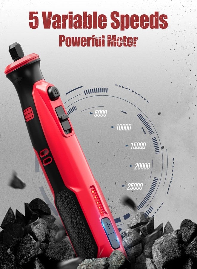 AVID POWER Cordless Rotary Tool 8V Rechargeable Rotary Tool, 4 Front LED Lights, 5 Speeds, 60 Pcs Rotary Tool Accessories for Carving, Engraving, Sanding, Polishing and Cutting - Image 2