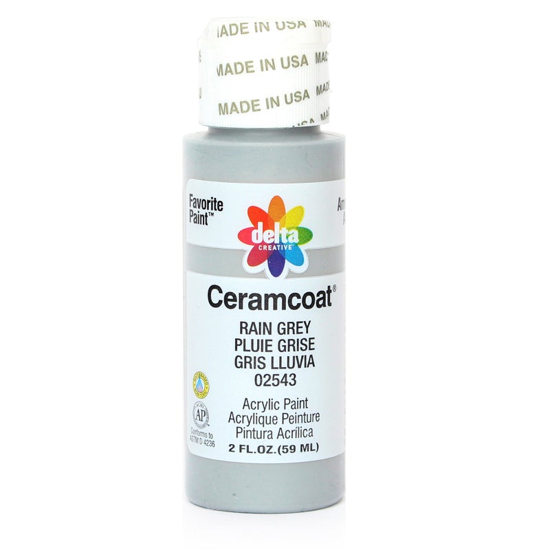 Delta Creative Ceramcoat Acrylic Paint in Assorted Colors 2 oz 2543 Rain Grey
