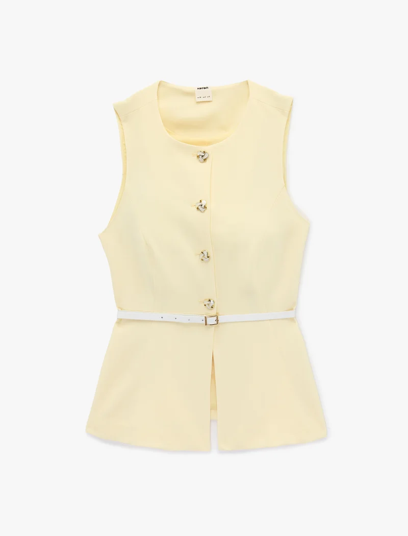 كوتون Long Peplum Vest