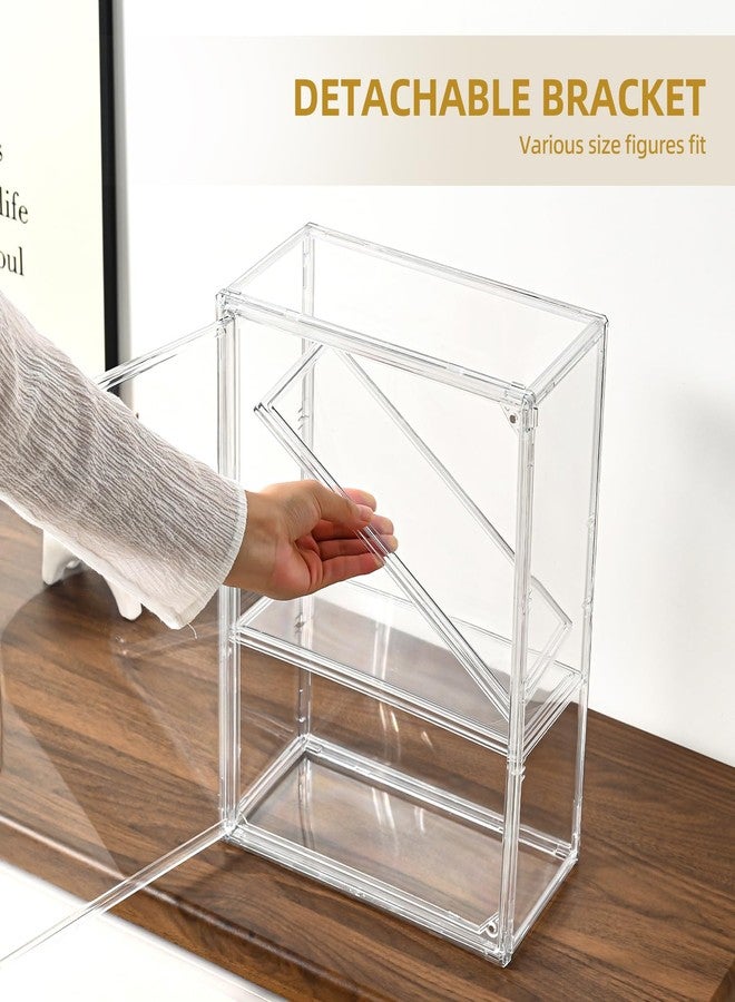 Uni HIMO 3 Tier Display Case for Collectibles,Clear Display Box with 2 Movable Plates ,Storage Container with Magnetic Door (Large 1 Pack) - Image 5