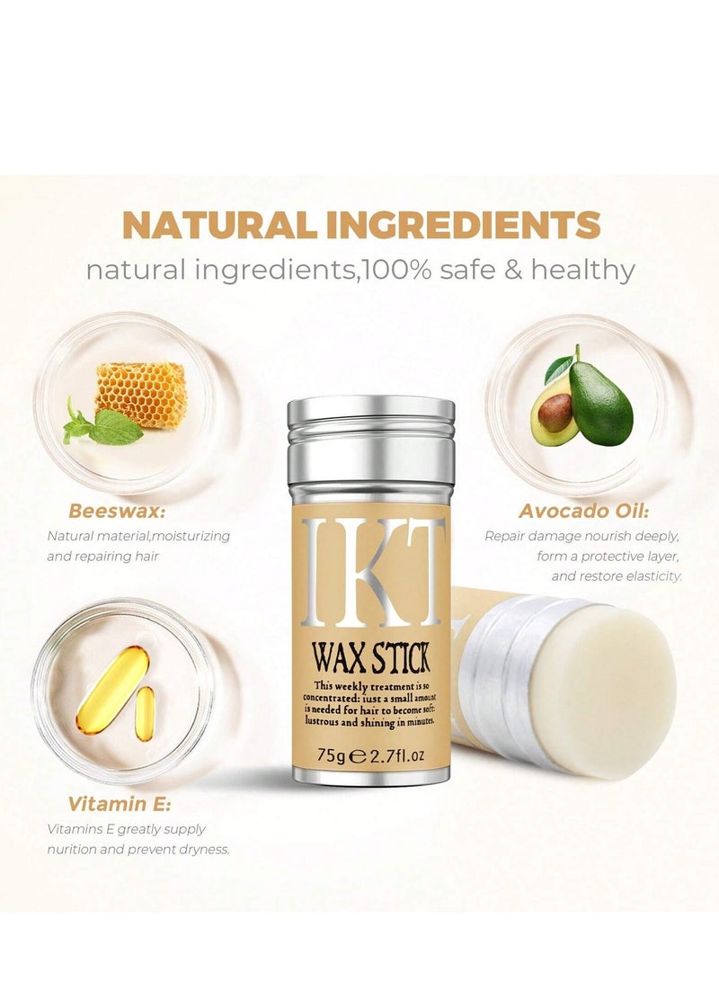 اي كي تي عصا شمع للشعر المتطاير + 2 فرشاة شعر – كريم تصفيف غير دهني للتحكم بالشعر المجعد وتثبيت الشعر بلمسة طبيعية - Image 3