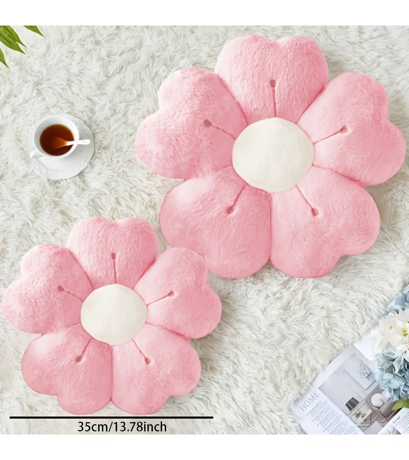 A Plush Pink Flower Pillow Comfortable Home Decorative Mat for Bedroom Sofa Bedroom Party Decor - Image 3