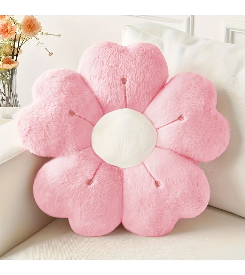 A Plush Pink Flower Pillow Comfortable Home Decorative Mat for Bedroom Sofa Bedroom Party Decor - Image 4