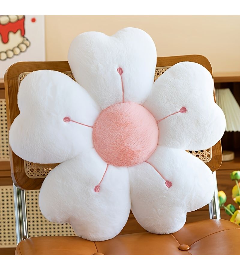 A Plush Pink Flower Pillow Comfortable Home Decorative Mat for Bedroom Sofa Bedroom Party Decor - Image 2