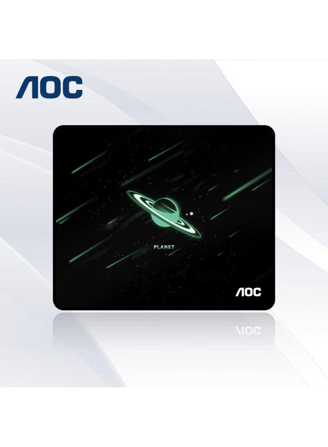 Aoc Full-property Series Gaming Mouse Pad, Small Size 300*250*4mm, Thickened With Locked Edges, Office Keyboard Computer Desk Pad, M111/93, Planet Black - Image 1