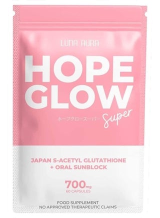 luna glutathione AURA HOPE GLOW SUPER JAPAN S-ACETYL + ORAL SUNBLOCK | Best Price KSA treatment IBSF | International Bobsleigh Pack size:Pack of 30