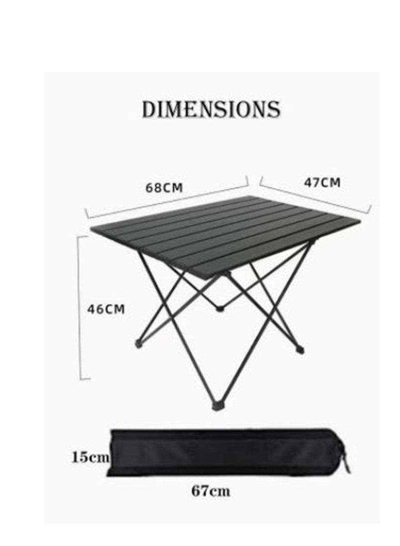 Generic Portable Camping Table - Ultralight Small Folding Table with Aluminum Table Top and Carry Bag, Beach Table for Outdoor, Picnic, BBQ, Cooking, Home Use - Image 3