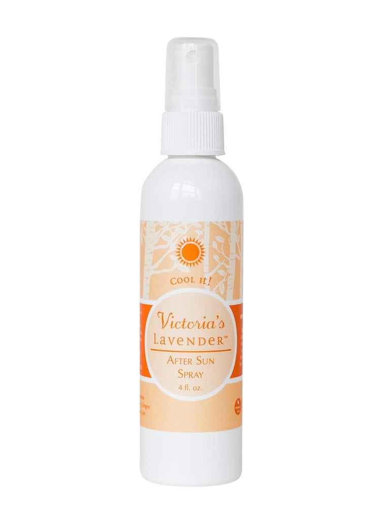 Victorias Lavender Organic Aloe Vera Spray  For Sunburn Hot Flashes  Post Workout Cooling Contains Aloe Vera Gel  Pure Lavender Essential Oil Refreshing Spray Moisturizer for Body  4 fl oz