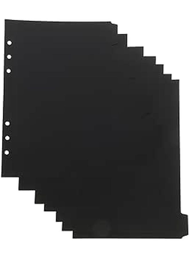 A5 Loose Leaf Notebook Dividers 14 Black Pvc Index Tabs Planner Accessories Office School