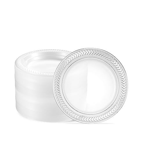 PLASTICPRO 160 Pack Clear Plastic Plates 6 Inch Bulk Pack Durable Disposable Plastic Dinner Plates for Parties Events BBQ - Image 1