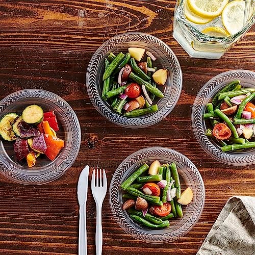 PLASTICPRO 160 Pack Clear Plastic Plates 6 Inch Bulk Pack Durable Disposable Plastic Dinner Plates for Parties Events BBQ - Image 3