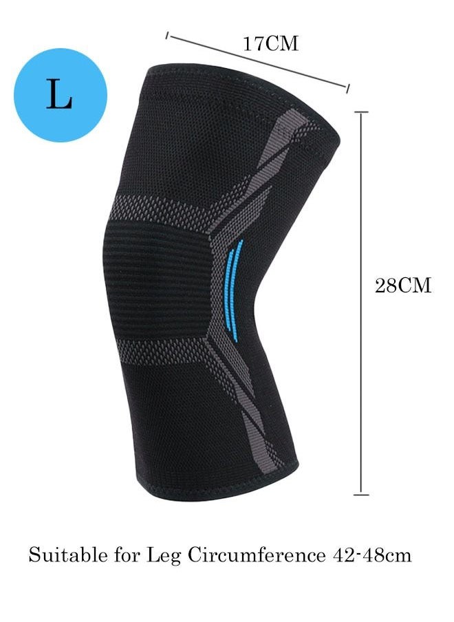 Generic - 1 Pair Nylon Sports Knee Compression Sleeve, Best Knee Brace for Knee Pain for Men & Women, Knee Support for Running Basketball Weightlifting Gym Workout Pain Relief L - Image 1