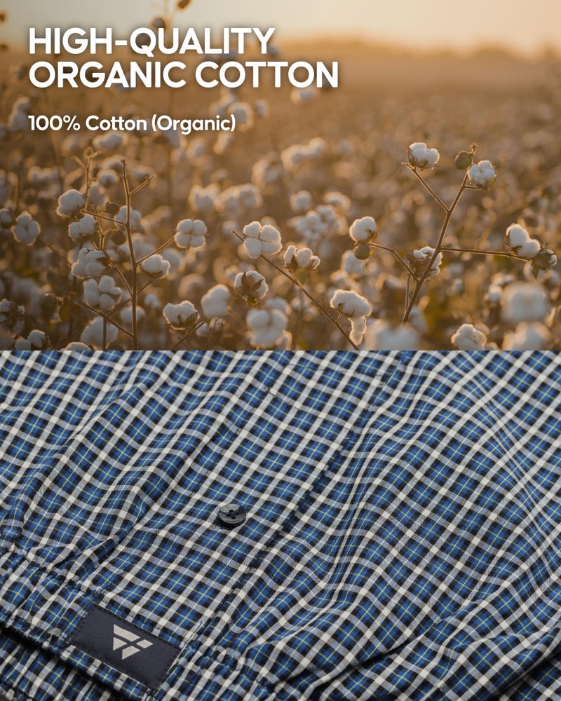DANISH ENDURANCE 6 Pack Men's Woven Boxer Shorts, Organic Cotton, Loose Boxers X-Large Blue/Red 6-pack 6-pack - Image 4