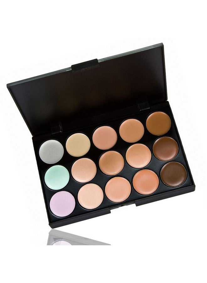 Vtrem 15 Colors Contour Palette Kit Conture Makeup Concealer Palette Powder Cream Camouflage Eye Shadow Face Contouring Foundation Palette With Toothbrush Foundation Brush & Powder Sponge - Image 3