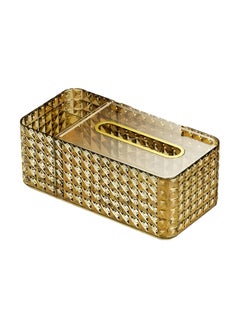Generic Acrylic Pull Tissue Box Holder Organizer with Lid, Multifunctional Remote Holder Toiletry Organizer Facial Tissue Holder Rectangular for Home, Restaurant, Office, Car (Clear Gold)  - Image 1