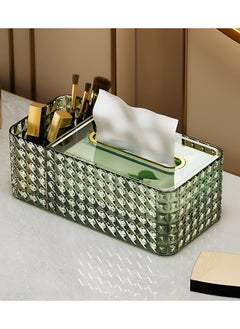 Generic Acrylic Pull Tissue Box Holder Organizer with Lid, Multifunctional Remote Holder Toiletry Organizer Facial Tissue Holder Rectangular for Home, Restaurant, Office, Car (Clear Gold)  - Image 3